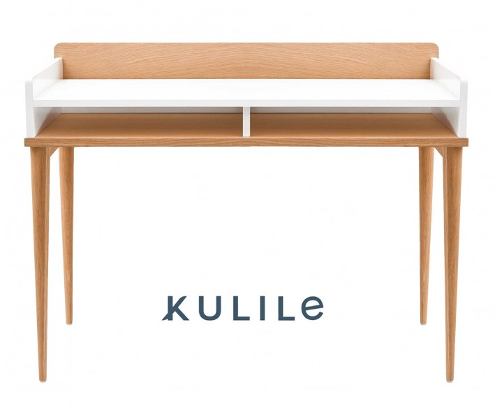 KULILE • Petit Bureau Chêne Naturel — FLAK Bleu Nuit