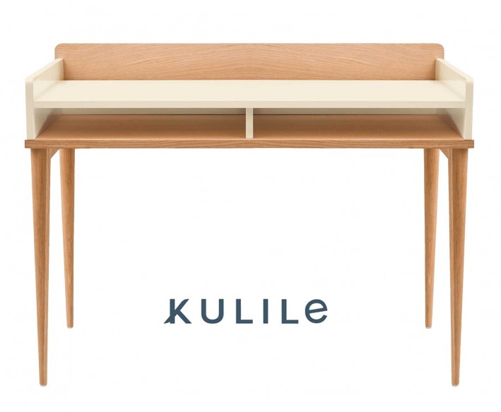 KULILE • Petit Bureau Chêne Naturel — FLAK Bleu Nuit