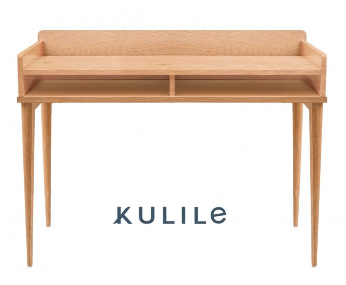 KULILE • Petit Bureau Chêne Naturel — FLAK Bleu Nuit