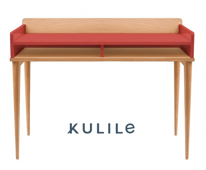 KULILE • Petit Bureau Chêne Naturel — FLAK Bleu Nuit